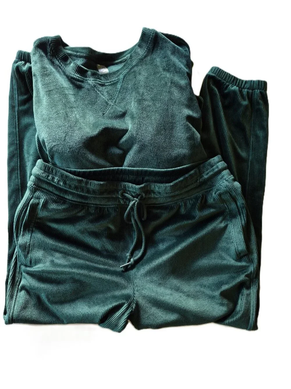 Lou and Grey Emerald Green Velour Matching Two Piece Lounge Set Large